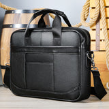 Men's Leather Computer Bag - Casual Shoulder Crossbody for Work & Travel