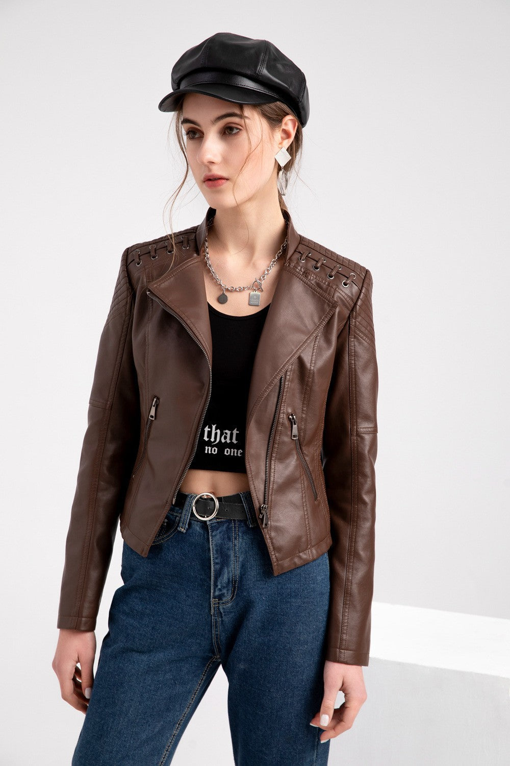 Youth European And American Women's Clothing Leather Short Jacket