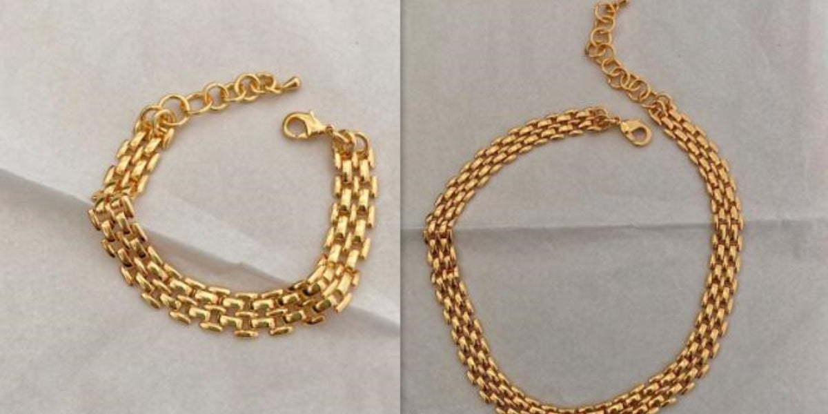 Titanium Steel 18K Gold Plating Woven Bracelet Necklace