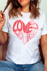 Love Yourself Heart Graphic T-Shirt