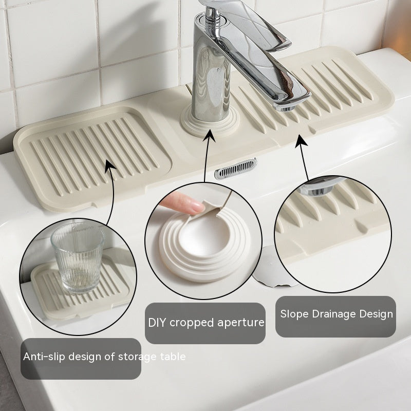 Silicone Faucet Pad - Kitchen and Bathroom Anti-Splash Drain Mat
