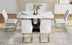 Modern Dining Table Set with Imitation Marble Top & Comfortable Chairs - Living & Dining Room - Minihomy