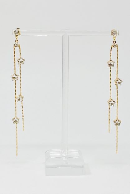 Strands of Stars Dangle Earrings - Celestial Jewelry for Elegant Style