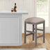 Farmhouse Counter Stools (Set of 2) - 24 Inch, Cushioned, Gray - Minihomy