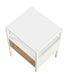 15.75" Rattan End table with  drawer, Modern nightstand, metal legs,side table for living room, bedroom,white(1 pc) - Minihomy