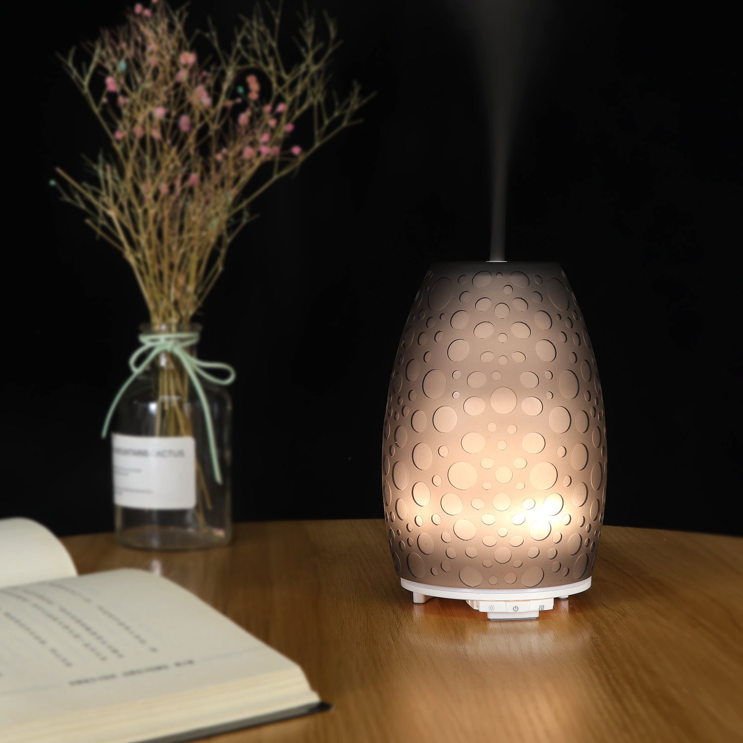 Water Drop Resin Aroma Diffuser Humidifier 130ml Humidifier Warm White Essential Oil Lamp