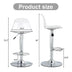 Modern Bar Stools Set of 2 | Swivel & Adjustable Height | PU Seats & PET Backrest - Bar, Restaurant, Counter Seating - Minihomy