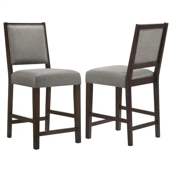 Grey & Espresso Footrest Stools (Set of 2)