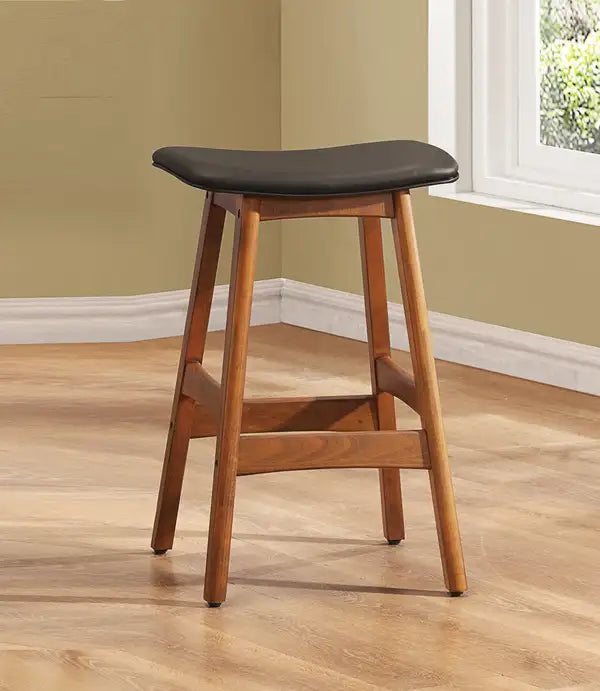 Walnut Counter Height Stools (Set of 2) - Mid-Century Modern Barstools