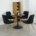 Black Velvet Dining Chairs Set of 4 - Modern, Gold Metal Legs, Home Bedroom Stool - Minihomy