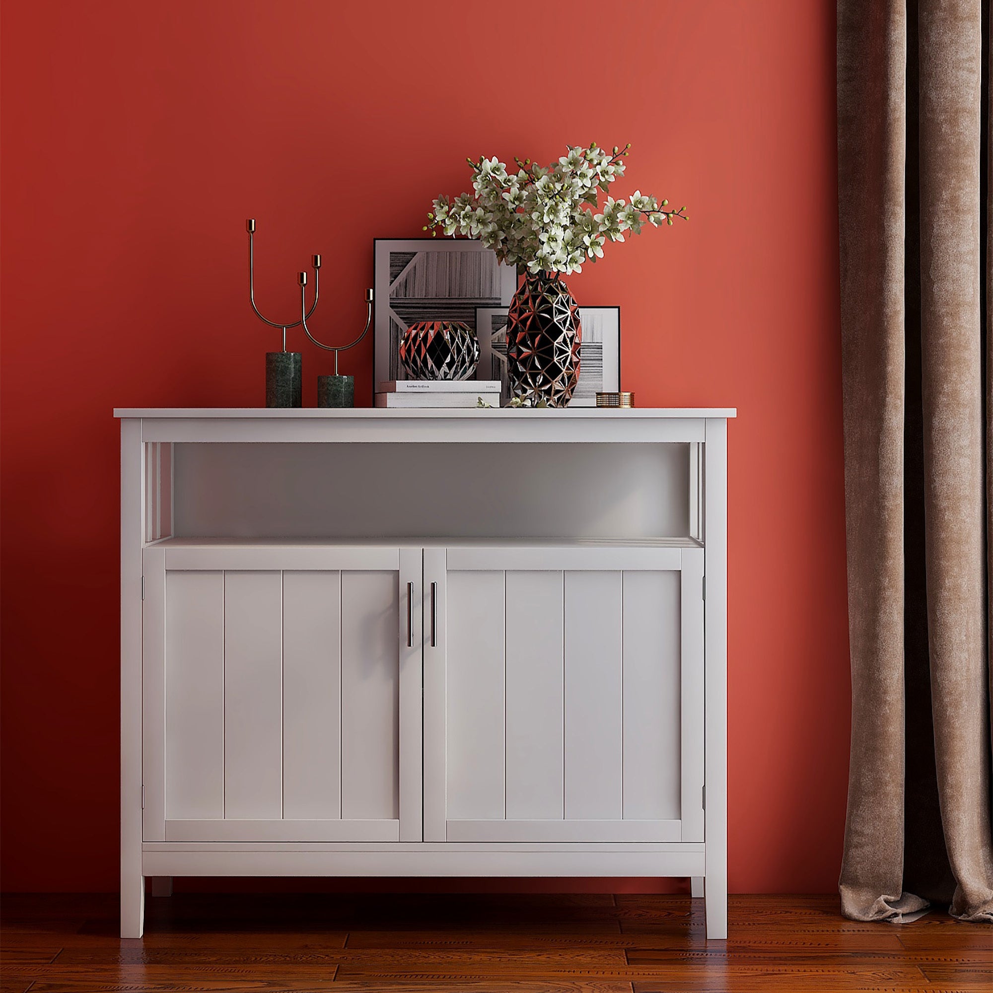 White Kitchen Storage Sideboard & Buffet Server Cabinet