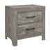 Gray Nightstand with 2 Drawers | Rustic Style Bedroom Furniture - Minihomy