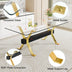 Modern Glass Dining Table with Gold Legs - 71"x35.4"x30" - Home & Office Desk 1105 - Minihomy