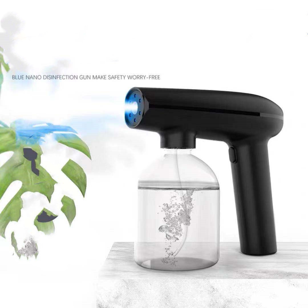 Electric Sanitizer Sprayer: Blue Light Nano Steam Disinfection Gun for Home & Car - Wireless USB Humidifier Atomizer