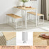 Industrial Dining Table Set with 2 Benches - Natural & White - Kitchen, Living Room, Party Room - Minihomy