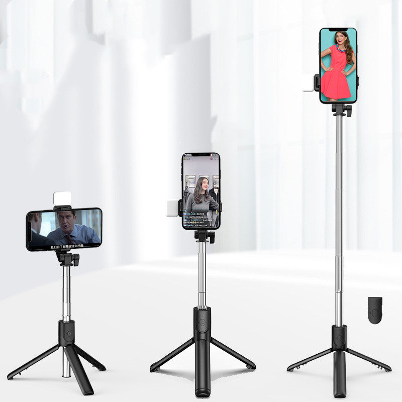 Bluetooth Fill Light Selfie Stick with Integrated Tripod Phone Holder