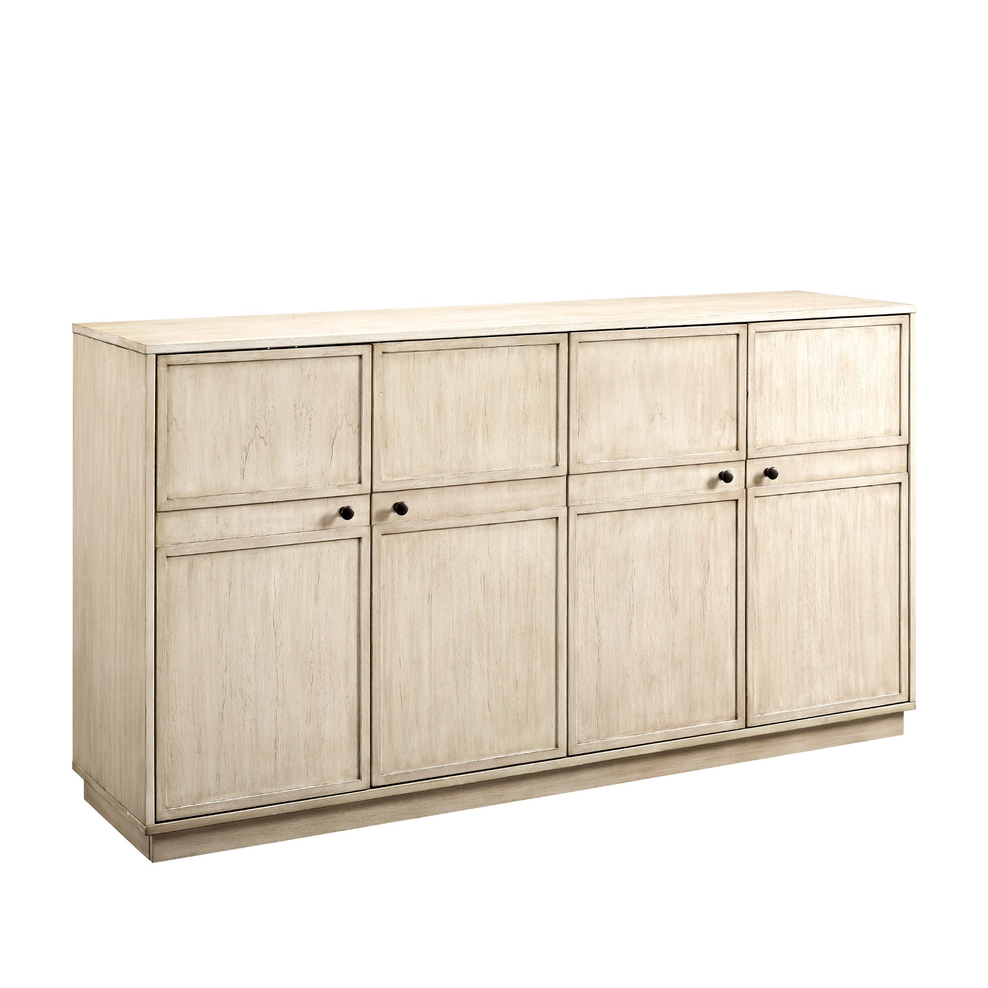 Classic 4-Door Birch Sideboard with Frame - Rustic Farmhouse Style Furniture