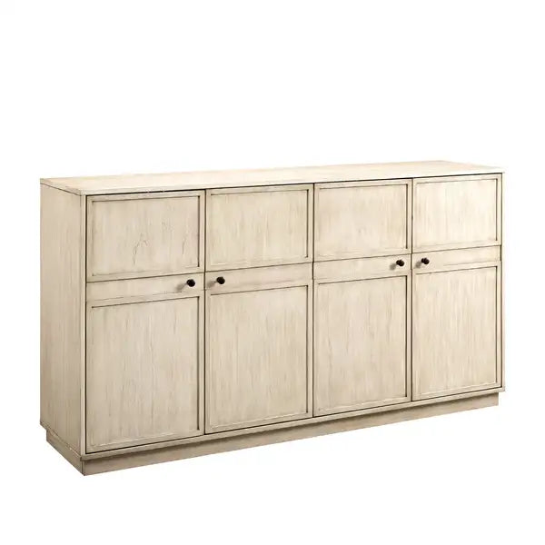 Classic 4-Door Birch Sideboard with Frame - Rustic Farmhouse Style Furniture - Minihomy