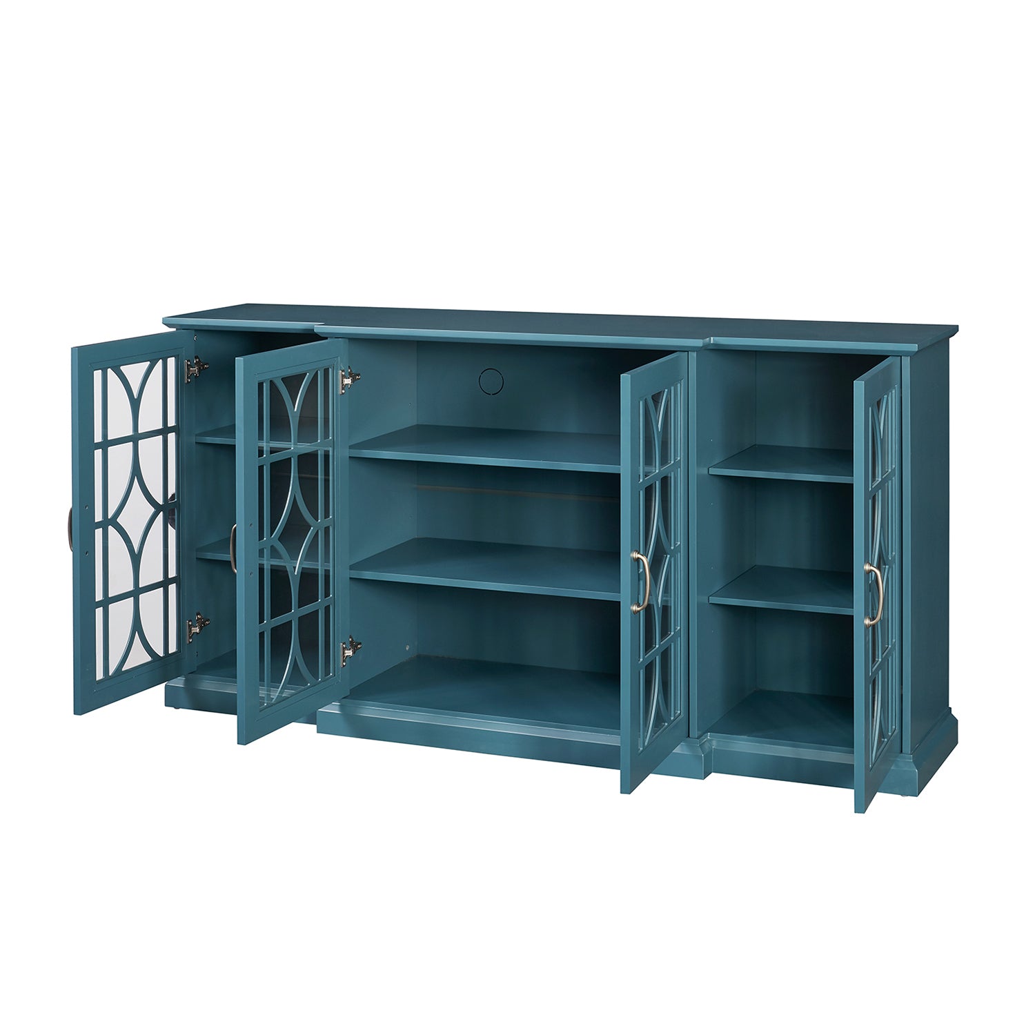 63" Teal Blue TV Stand with Storage - Sideboard Buffet Cabinet