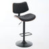 Black Leather Swivel Bar Stools, Mid Century Modern Adjustable Counter Height for Kitchen & Dining Room - 1 Chair - Minihomy