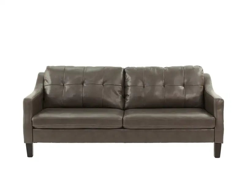 Black Faux Leather Sofa Set - 2 Piece