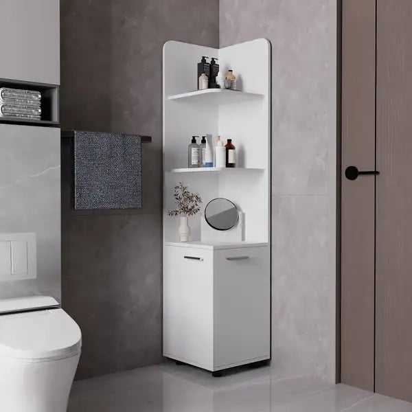 Klay White 2-Door 4-Shelf Tall Storage Cabinet