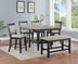 Farmhouse Black & Gray Counter Height Bar Stools with Footrest - Upholstered Back & Seat - Minihomy