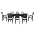 9 Piece Rustic Dining Table Set with Extendable Top, 6 Armless Chairs & 2 Arm Chairs, Black - Minihomy