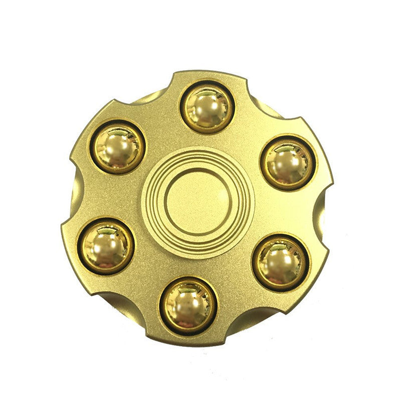 Brass Gun Revolver Fidget Spinner - Copper Hand Spinner, Detachable Rotating Sensory Toy for Kids & Adults