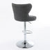 Olive Green Swivel Bar Stools with Backs - Adjustable Height 25-33", Chrome Base, Tufted  - SW1844GY - Minihomy