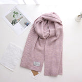 Short Knitted Plain Striped Scarves for Men and Women