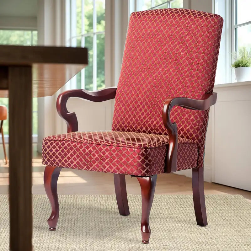 DeLaney Red Gooseneck Armchair: Comfortable & Stylish Accent Chair