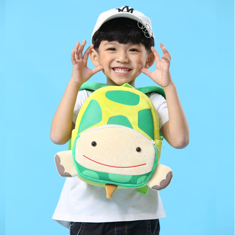 Cute Zoo Children's Schoolbag Backpack Plush Animal Turtle - Minihomy