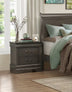 Gray Nightstand with 2 Drawers | Louis Philippe Style Bedroom Furniture - Minihomy