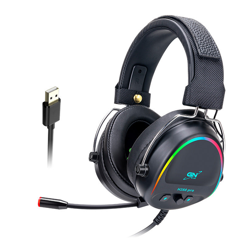 USB Headset Gaming Headset RGB Luminous Gaming Wired Headset With Microphone