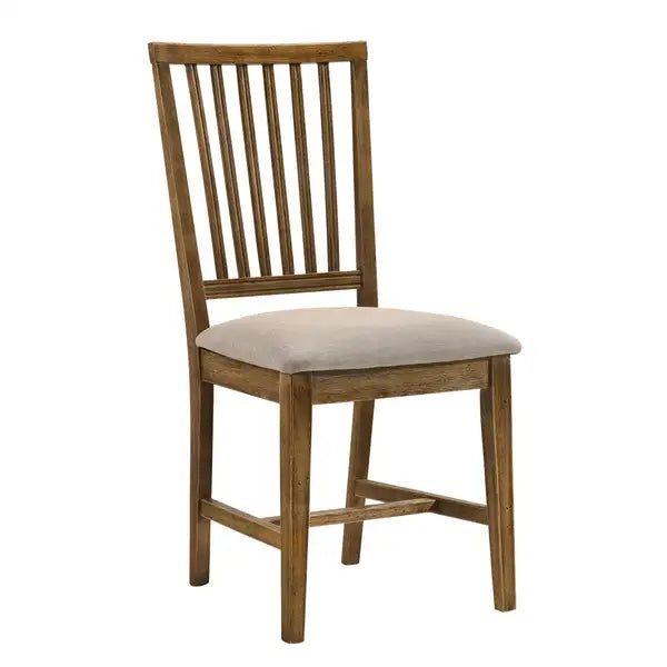 Oak Slat Back Side Chairs - Set of 2 (Tan & Weathered)