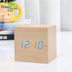 Minimalist Cube shaped sound-sensitive wooden digital clock with temperature display - Minihomy