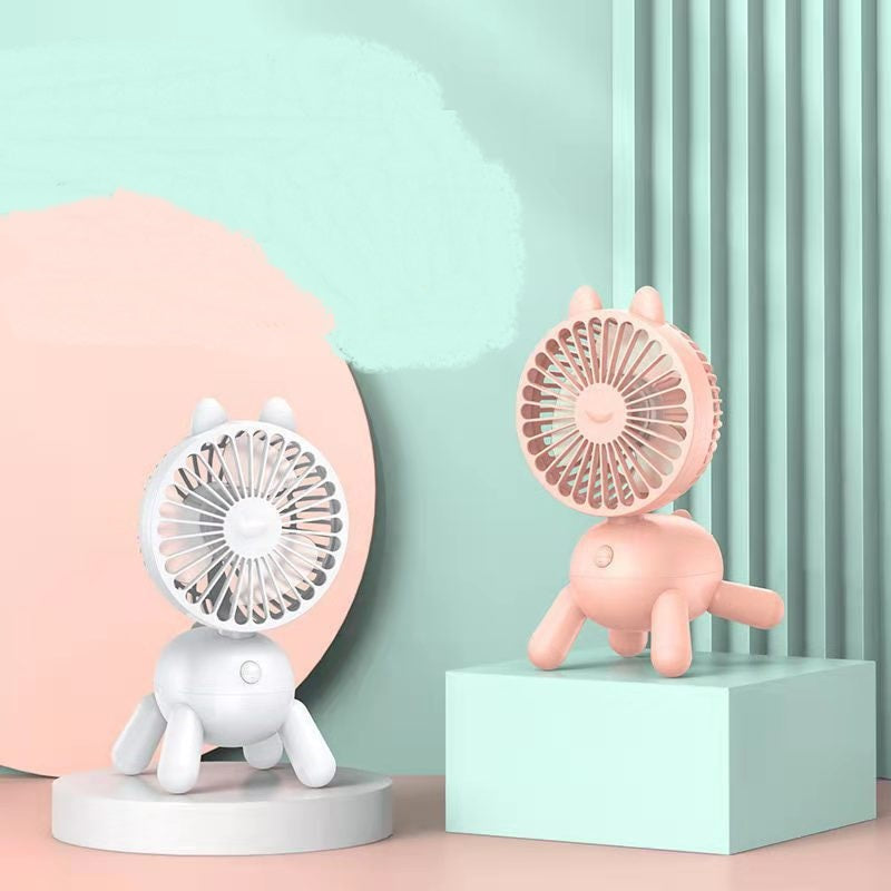 Mini Desktop Electric Fan - USB Rechargeable with Automatic Shaking Head