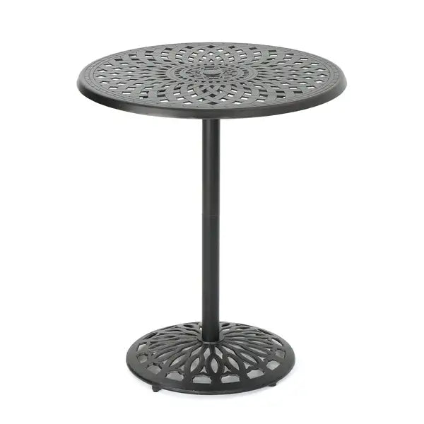 35 Inch Round Cast Aluminum Bar Table - Outdoor Patio Furniture - Minihomy