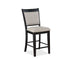 Farmhouse Black & Gray Counter Height Bar Stools with Footrest - Upholstered Back & Seat - Minihomy