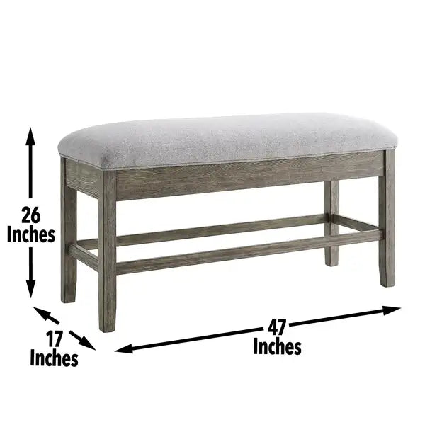 Grayson Dark Gray Storage Bench with Countertop