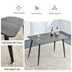 Gray Wood Grain Dining Table & 4 Modern Medieval Chairs with Cushions - DT-1226, B0501A - Minihomy