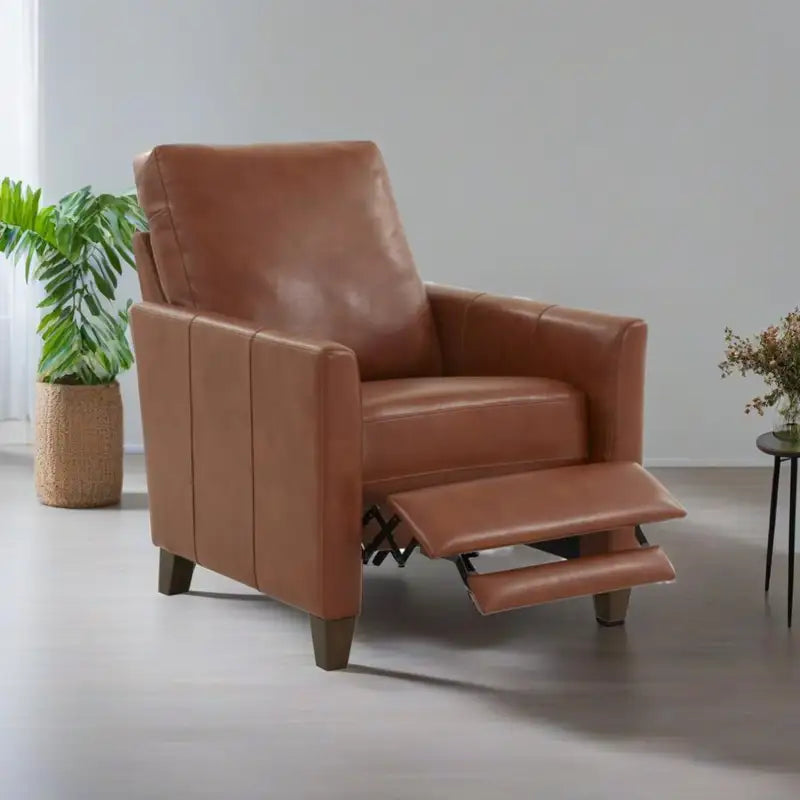 Pablo Modern Recliner - Caramel Faux Leather