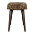 Leopard Print Tufted Button Upholstered Bench - Minihomy