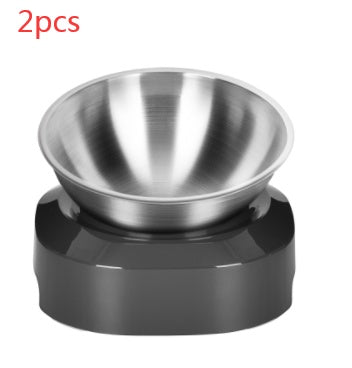 Pet Stainless Steel Bowl Pet Double Night - Minihomy