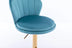 Adjustable Swivel Bar Stools (Set of 2) - Chrome Footrest, Velvet Upholstery, Golden Legs, Baby Blue - Minihomy