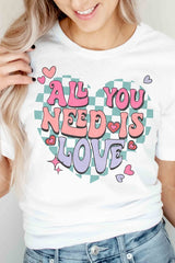 Plus Size - All You Need Is Love Graphic T-Shirt