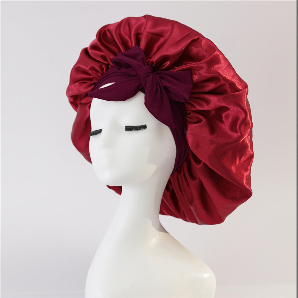 New Silk Bonnet For Sleeping Women Satin Bonnet Hair Bonnet Night Sleep Cap Scarf Wrap For Curly Hair With Tie Band For Curly Hair