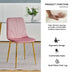 Modern Pink Dining Chairs Set of 4, Light Luxury Home Bedroom Stool with Gold Metal Legs - Minihomy