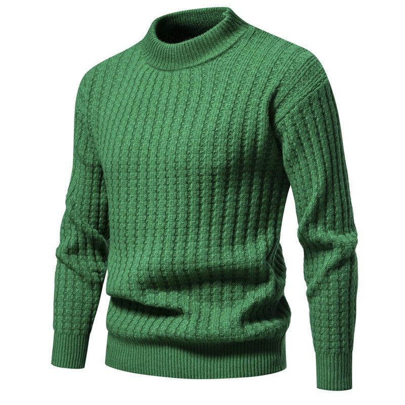 Autumn Men's Knitwear Solid Color Round Neck Sweater